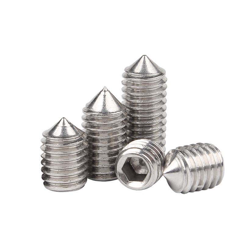 DIN914 304 Stainless Steel Hex Socket Point Grub Screws M3 M4 M5 M6 M8 M10 Assortment Kit - High Hardness Fasteners Set