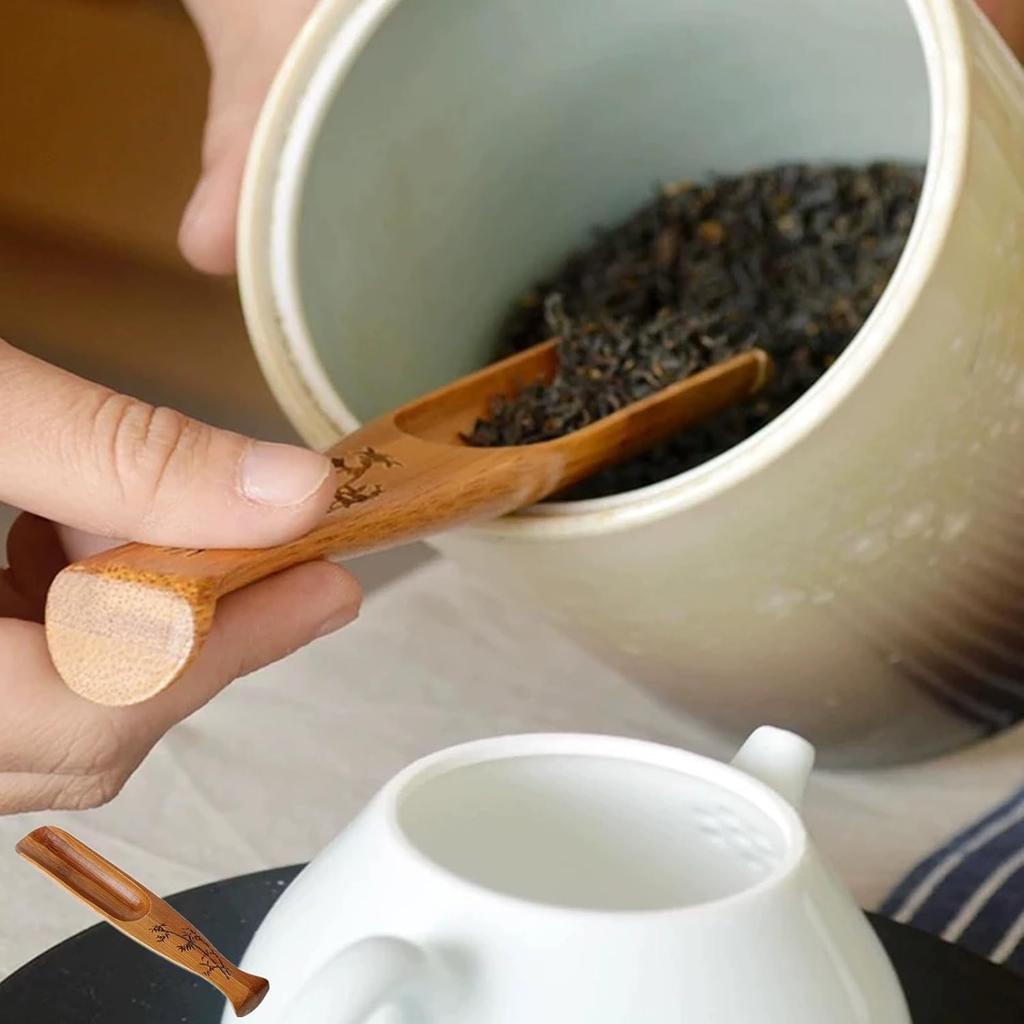 Bamboo Tea Spoon Scoop Shovel Chinese Kung Fu Loose Tea Measure Spoon for Home Teahouse Office