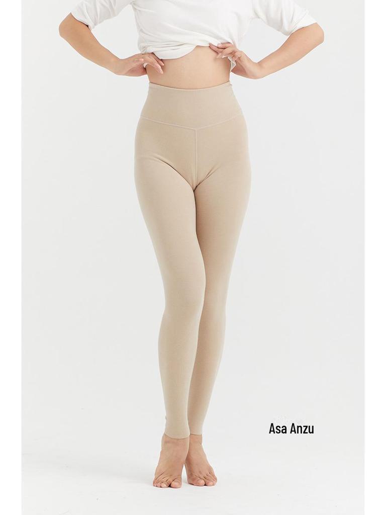 Women's Slim High-Waist German Velvet Warm Pants - Double-Sanded, Body-Heating, 320G for Autumn and Winter