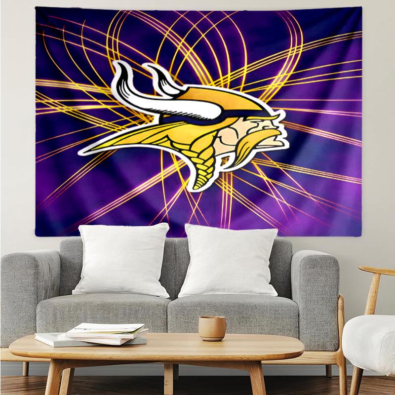 Minnesota Vikings Logo Tapestry Accessories Playroom Tapestry, for Bedroom,Livingroom, dormitory Room Wall Decor Fan Birthday Gifts