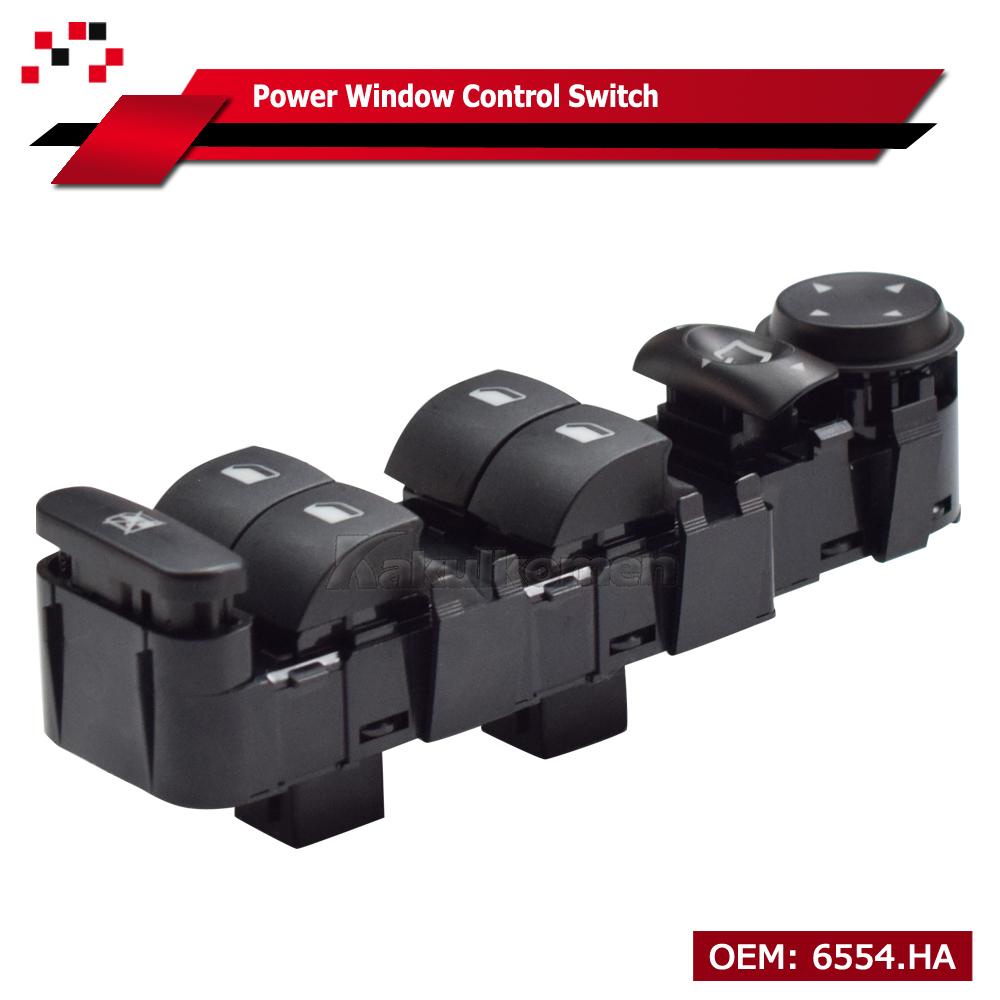 Front Left Electric Power Window Control Switch For Citroen C4 2004-2015 Car Parts Accessories 6554.HA 6554HA 6554.GZ 6554GZ With Folding-9 Pins