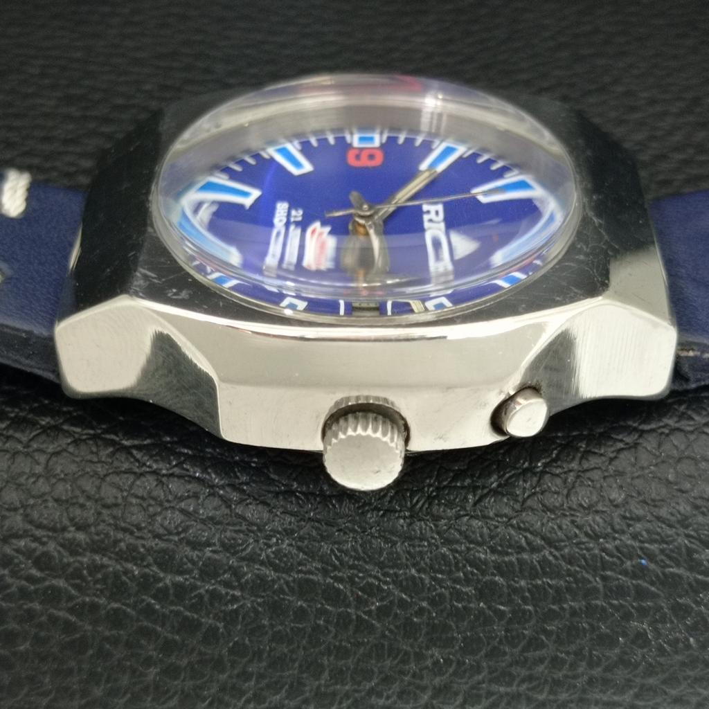 AUTOMATIC VINTAGE RICOH R31 JAPAN MENS BLUE COLOR DIAL WATCH a707638-1