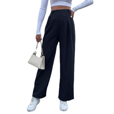 Spring and Autumn Women Casual Pants Irregular Commuter Style Wide Leg Pants