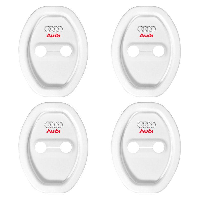 4ks Kryt zámku dveří auta s LOGEM Audi Silikonový chránič Auto příslušenství Pro Audi Q1 Q4 Q5 Q6 Q7 Q8 RS4 S6 B8 Quattro TT Ozdobte A1 A2 A3 A4 A5 A6 A7 A8