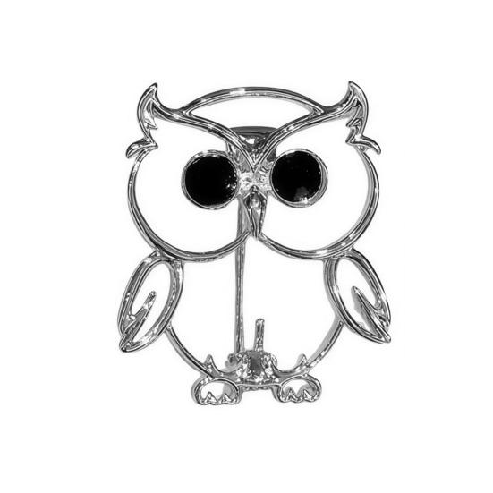 Owl Brooch Strong Pin Safe Anti-Lost High-Quality Alloy Durable Anti-Oxidation Hollow Cute Design Gold Silver Multifunctional Jewelry Accessories