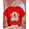 Kids Casual Tee Street Fashion Bluey Popular Cartoon Print For Boys Girls Summer Soft Comfort Tops 3-14 Age