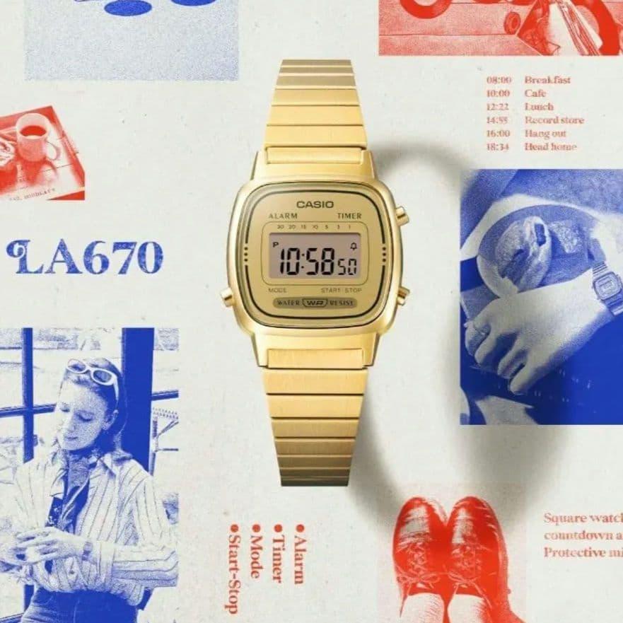 Used CASIO STANDARD Gold Watch LA670WGA9 Casio Standard
