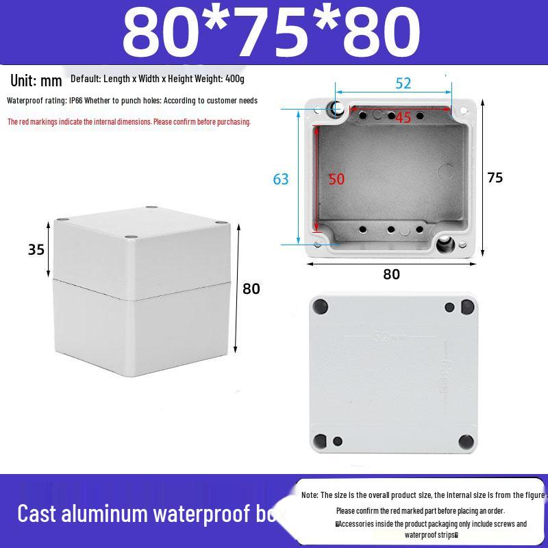 Druckguss-Aluminium Außenverteilerkasten IP65 Wasserdichtes Gehäuse