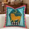 1pc Pillowcas Whimsical Circus Pillow Cover Maroon Pink Maximalist Decor Boho Animal Cushion Case Decor PillowCover