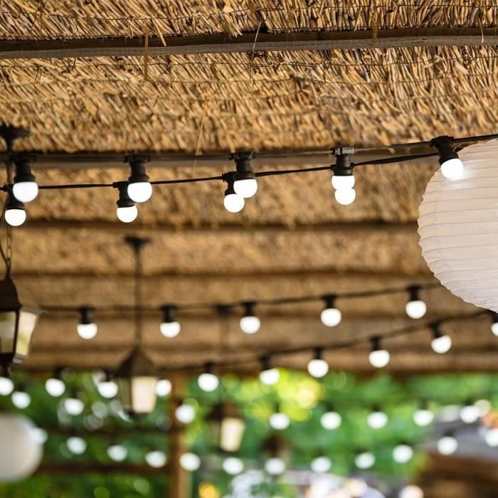 Guirlande lumineuse solaire - LUMISKY - PARTY MILKY SOLAR - 5.70 m - 8 modes - 10 globes blanc chaud LED