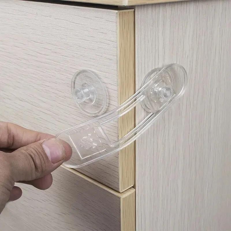 Multi-functional Baby Drawer Refrigerator Lock 5pcs Child Safety Lock Transparent Anti-Opening Soft Strap Safety Lock