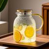 Large Capacity Glass Cold Water Kettle, High Temperature Resistant, Food Grade, with Cork Lid