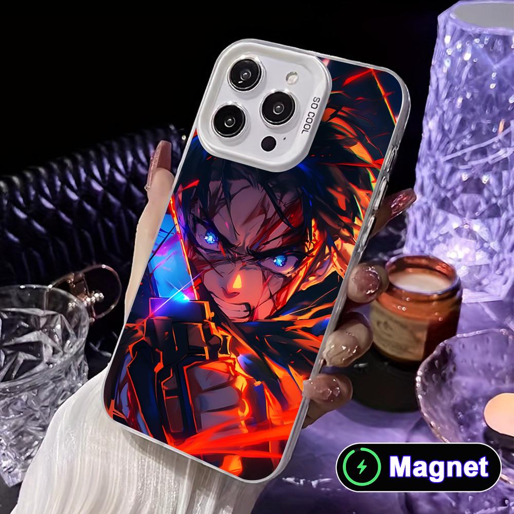 AOT Eren Yeager White Translucent MagSafe Mobile Phone Case for iPhone 17 16 15 14 13 12 11 X XR XS Air Pro Max Plus Cover