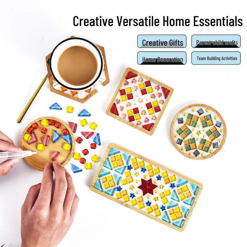DIY Mosaic Coaster Craft Kit for Kids - Patchwork Creative Art