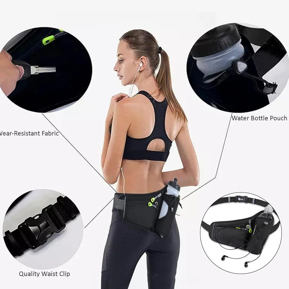 Running Waist Bags with Water Bottle Holder Hikers Outdoor Sports Fitness Cycling Belt Phone Pouch Belt Waist Bags