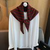 British Korean Niche  Wool Knitted Triangular Scarf Women Stripe Headscarf Knitted Scarf Multi-Functional Warm Knitted Scarf
