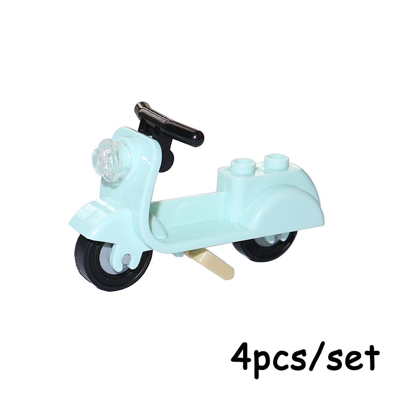 Non-Toxic Moc City Traffic Road Signs Signal Light Building Block Bike Bicycle Scooter Motorcycle Vehicle Scene Construction Accessories