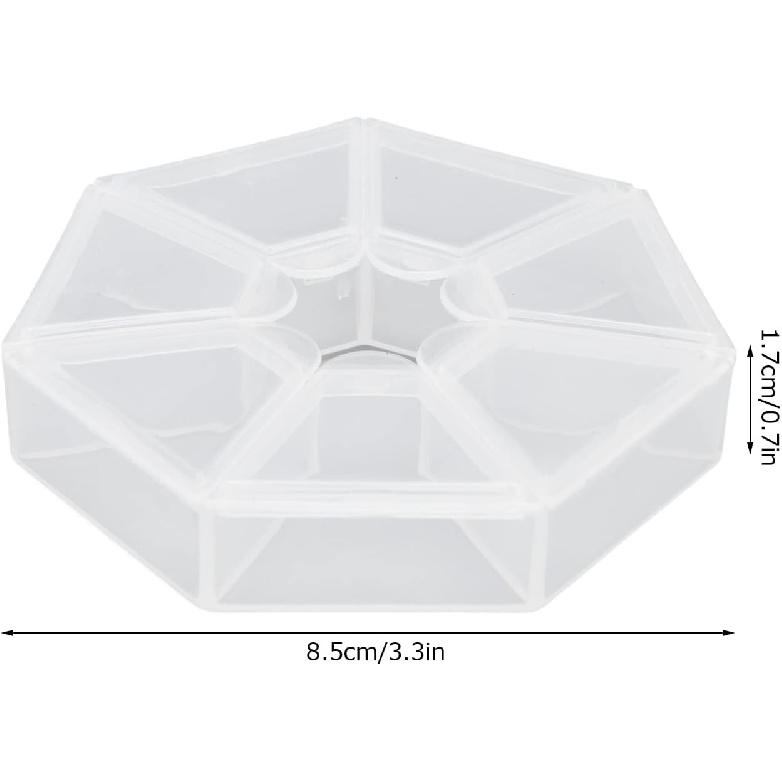 4Pcs Clear Bead Storage Containers, 7 Compartment Round Jewelry Bead Storage Organizer Plastic Jewelry Boxes Display Containers
