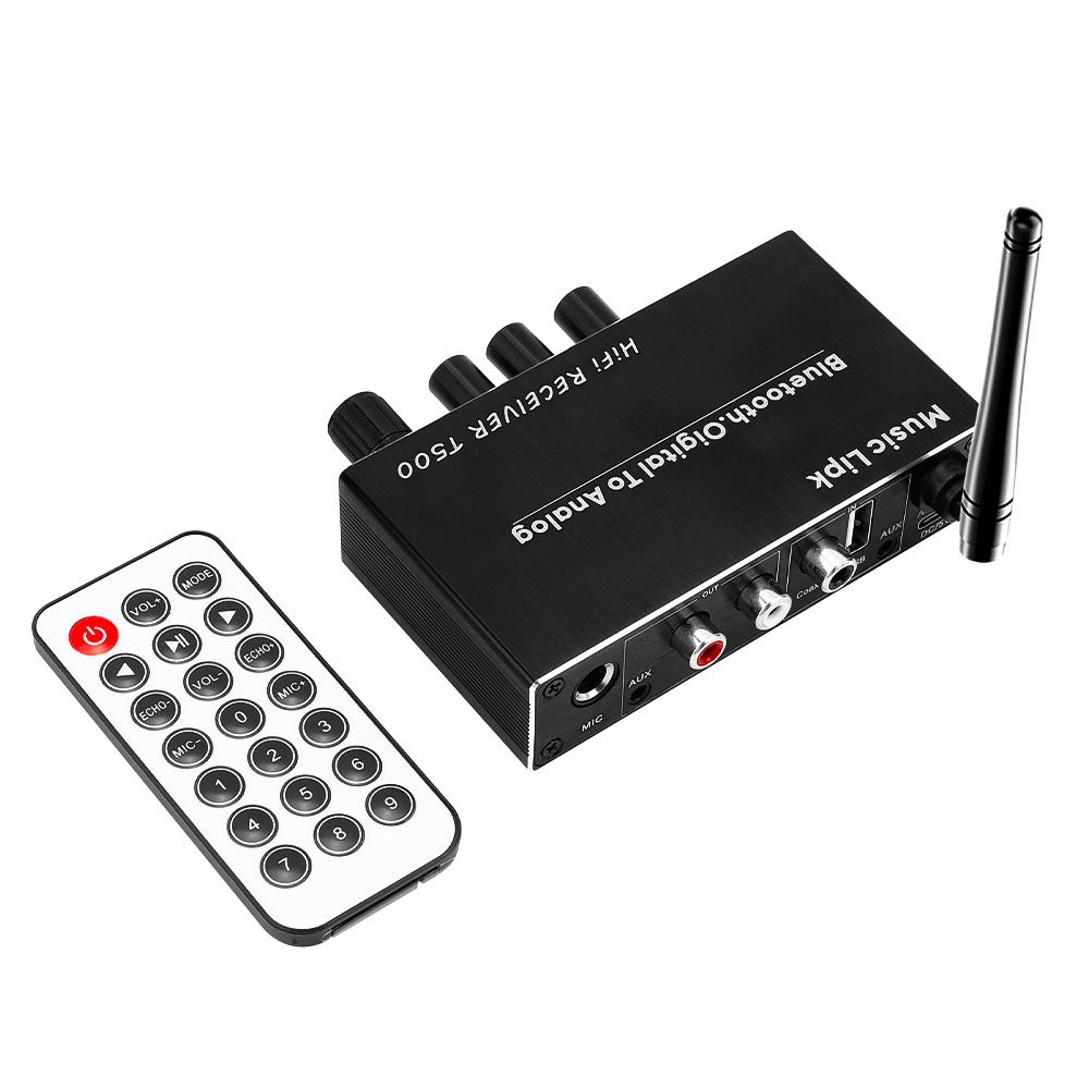 T500 DAC Bluetooth 5.4 Audio Receiver Digital To Analog Converter 3.5mm AUX RCA Coaxial USB U-Disk Karaoke Stereo Wireless Adapter