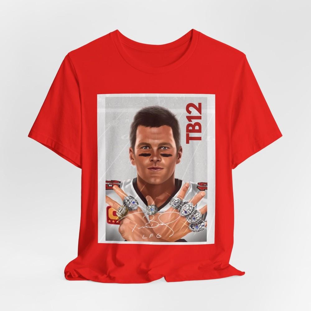 Tom Brady TB12 Football GOAT 7 Rings Cotton T-Shirt Unisex T-Shirt XXXL