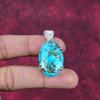 Tibetan Turquoise Pendant, 925 Solid Sterling Silver Gemstone Jewelry, Handmade Pendant, For Thanksgiving