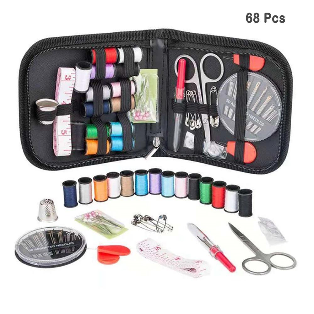 

1 комплект, портативный бытовой набор для шитья, коробка, инструмент для ручной работы, иглы, набор ножниц, товары для дома, аксессуары для путешествий