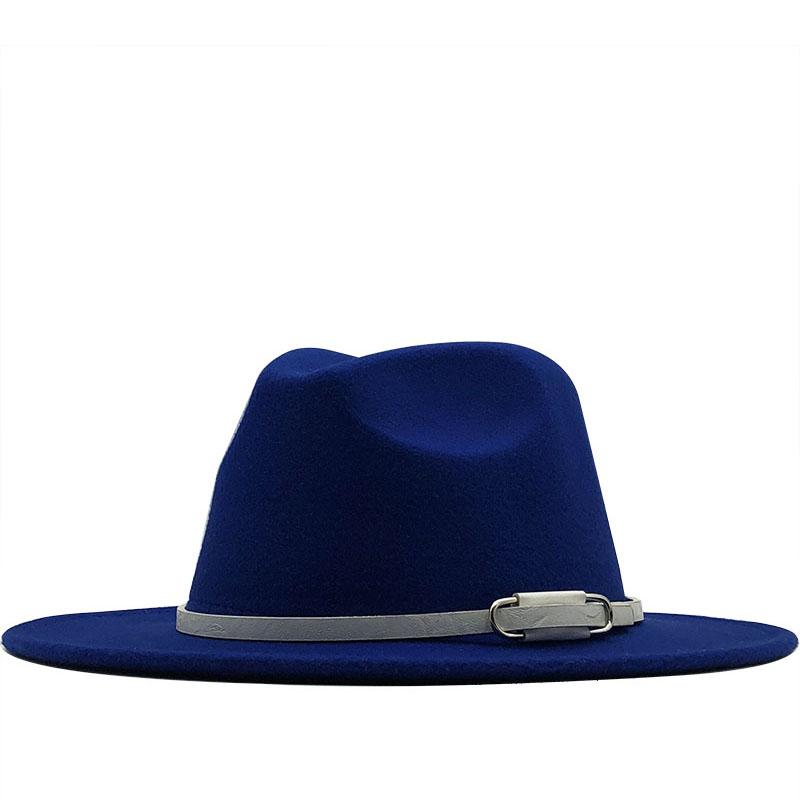 2020 New Sell Women Men Wool Felt Trilby Hats Belt Decor Retro Bowler Hat Panama Style Jazz Fedora Hats L/XL