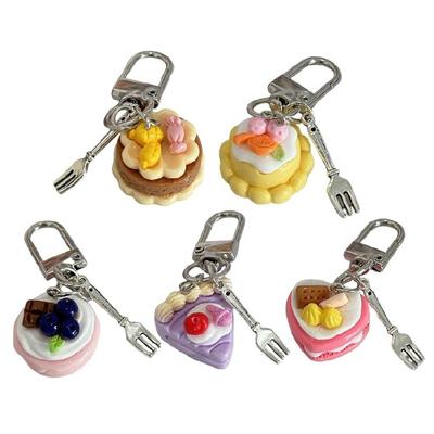 Fashion Little Fork Dessert Keychain Pendant Backpack Handbag Charm Pendant Hangings Decoration Sweet Pendant Gift
