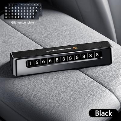 1PC Car Temporary Parking Card Phone Numbers Plate Slide Adjustable For Porsche 718 Cayenne Cayman Panamera Macan Taycan Boxster