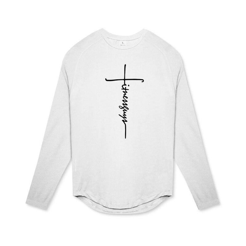 Do The Work  Autumn Gym Sports Men Quick Dry Running Bodybuilding Fitness Workout Tight O-neck Printed Long Sleeve T-shirt