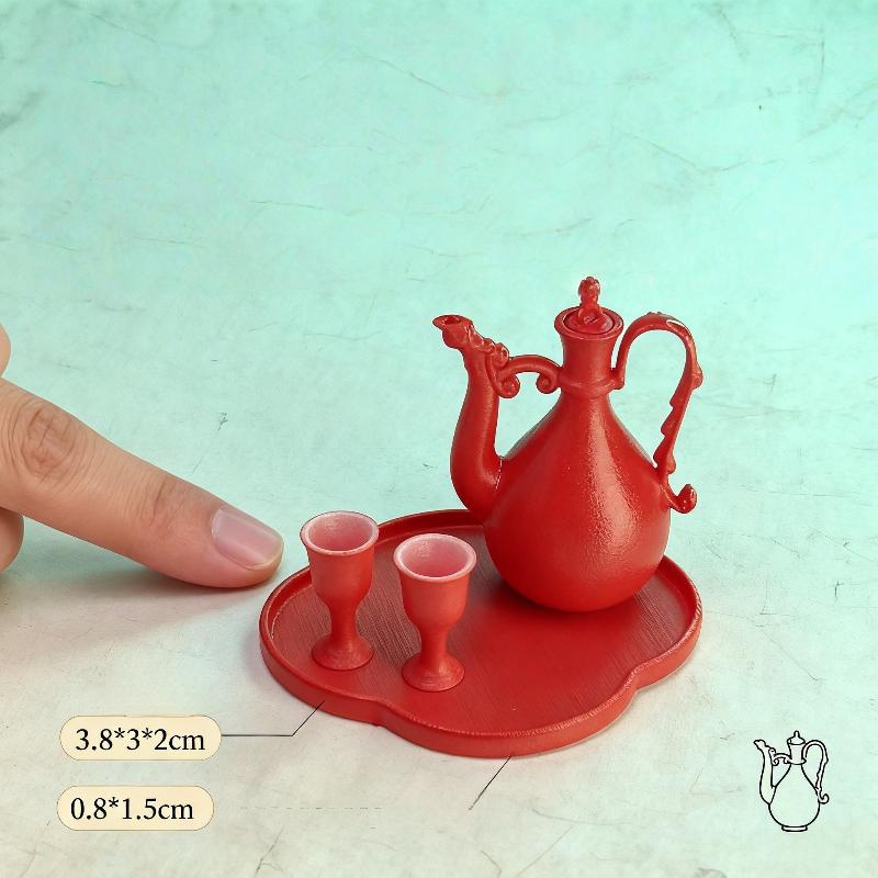 1 Set 1 6 Chinese Ancient Style Peacock Pot Kit Dollhouse Miniature Decor Pottery for Classic Family Scene Setup