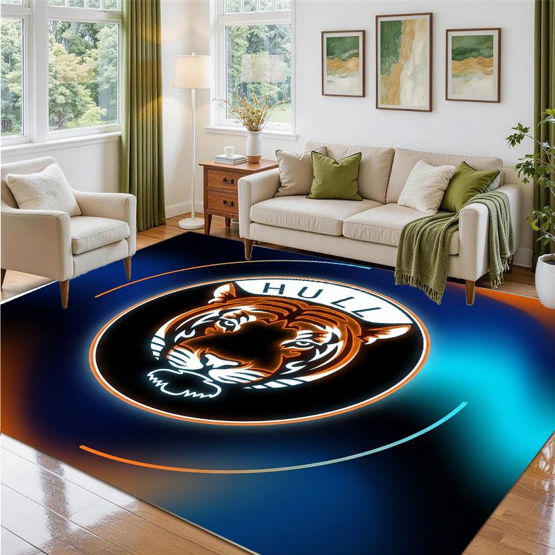 Hull City Fußball Design Kristall Samt Teppich Weiche Dekorative Matte für Schlafzimmer Eingang