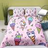 Ice Cream Duvet Cover Set Delicious Food Theme Polyester Quilt Cover King Queen Full Size For Kids Bedding Set With Pillowcase