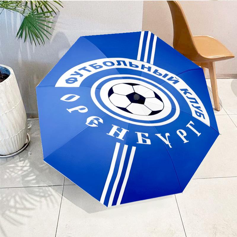Soccer Club Emblem Design Printed Automatic Umbrella, 8-Frame for Travel, camping, Casual Umbrella, Essential Gift for  for family and friends