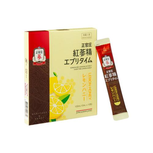 

Cheong Kwan Jang Red Ginseng Essence Every Time with Lemon Honey, Korean Ginseng Supplement, Concentrated Extract, 1,000mg per packet, Carefully Selec