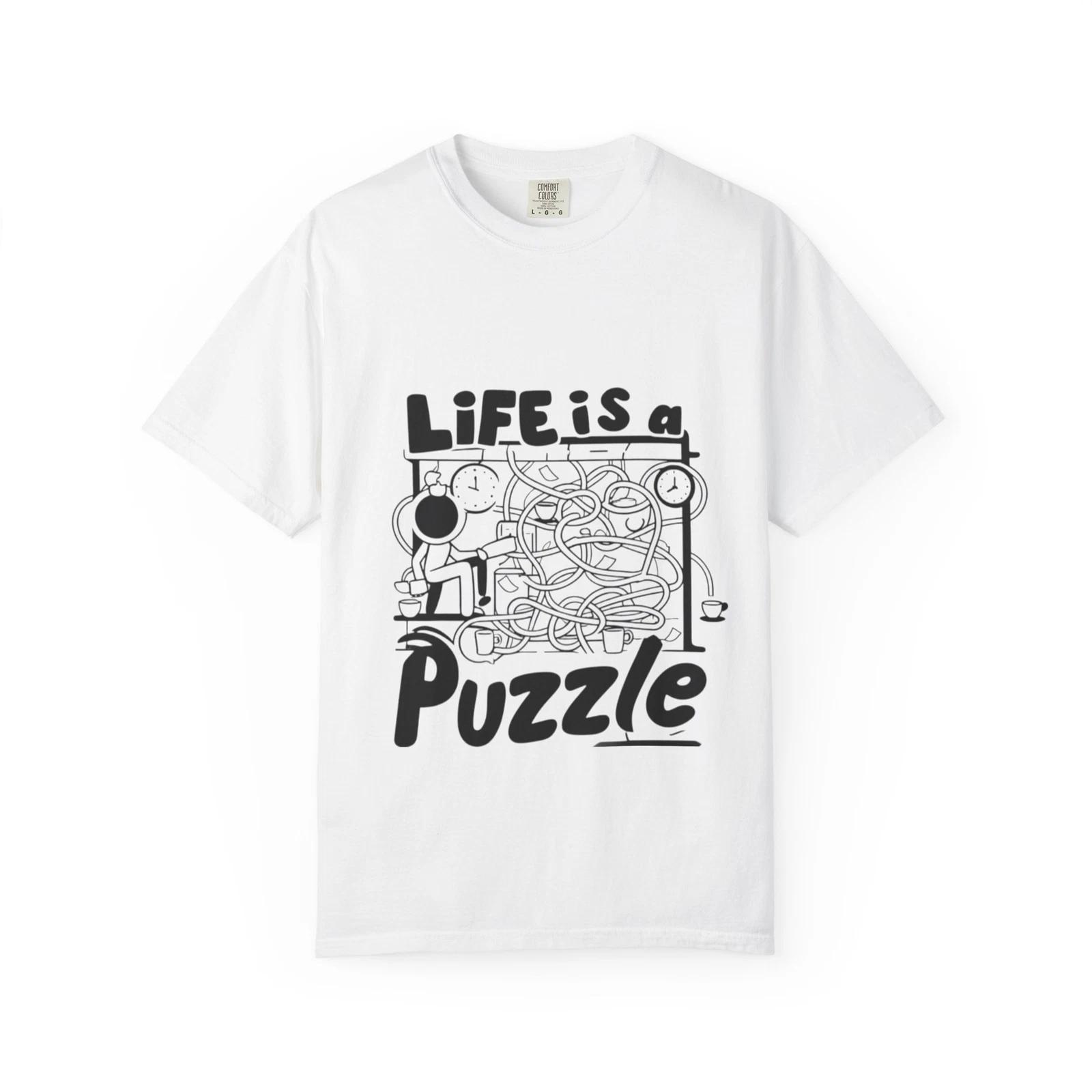 

Coffee Lover Puzzle Unisex T-shirt, Barista Gift, Coffee Addict Tee, Life is a XL