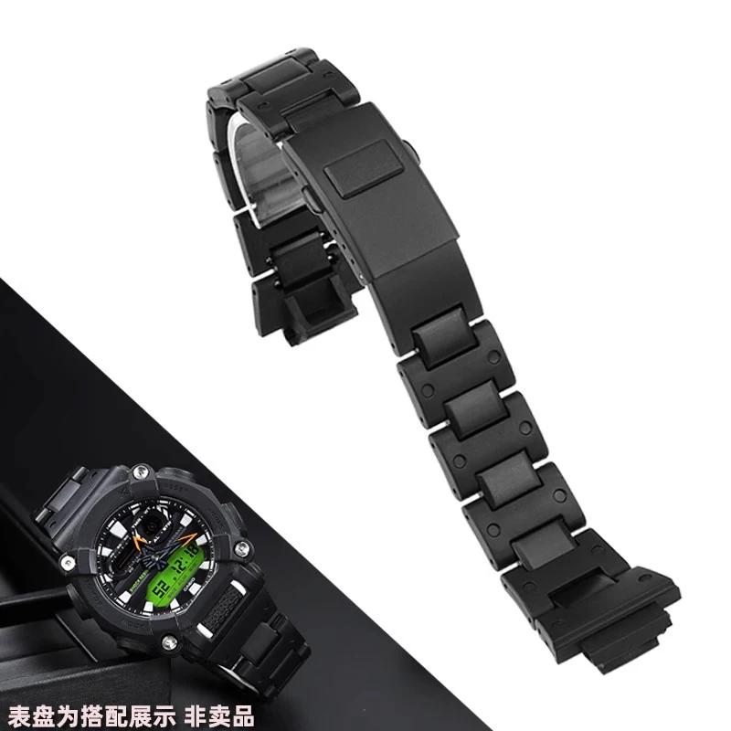 Modifiziertes Kunststoff-Stahl-Uhrenarmband für Casio DW6900 DW-6900 9600 DW5600 DW-5600 GW-M5610 GW-5000 Schwarzes Armband Uhrenarmbänder 16mm