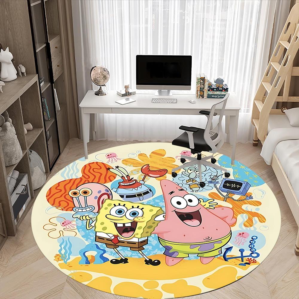 1pc SpongeBob Patrick Office Round Area Rug, Under Office Chairs Bedroom Living Room Home Decor A1022220