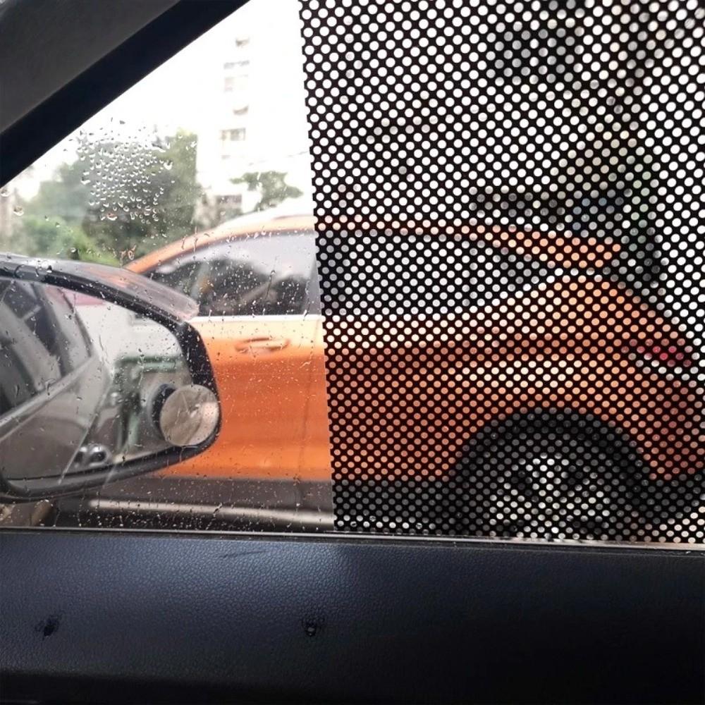 1M Car Sunshade Black Mesh Perforated Vinyl Windshield Stickers Front UV Protection Auto Decorative Stickers Vehicle Decoration