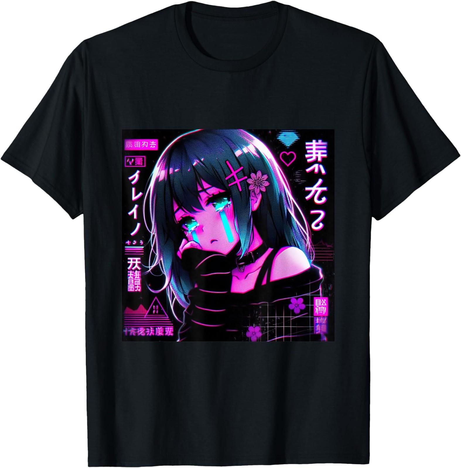 Vaporwave Anime Japanese Aesthetic Anime Otaku T-Shirt 2XL
