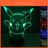 Uroczy nocny Lampion Pokemon Pikachu Idealny do Dekoracji Sypialni i Salonu 3D LED z 7 Kolorami