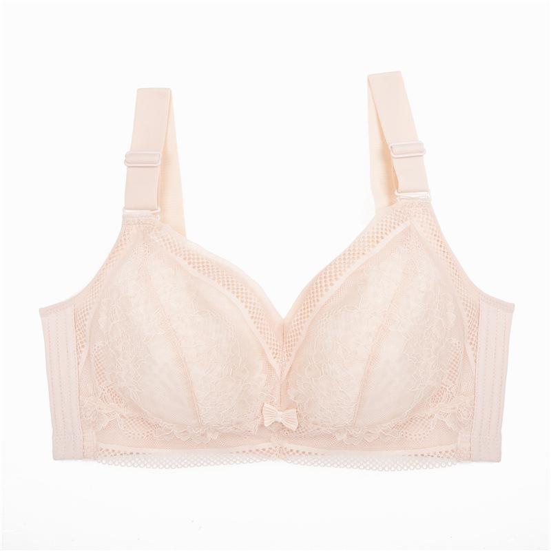 Women's Thin Bra Full Cup Underwear Plus Size Bra Without Steel Rim Push Up Bra