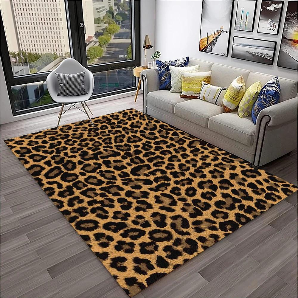 Wild Leopard Stripe Print Series Carpet Rug for Home Living Room Bedroom Sofa Doormat Decor,kid Play Area Rug Non-slip Floor Mat