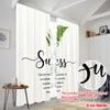 2pcs 2D flat printing Curtain Success Fern Plant Watercolor Polyester Without Electricity Seasonal Party & Holiday Decor for