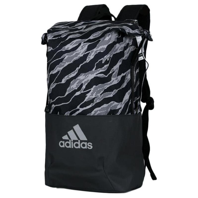 Adidas Large Capacity Logo Zipper Backpack Unisex Backpacks Black DM2791 Black