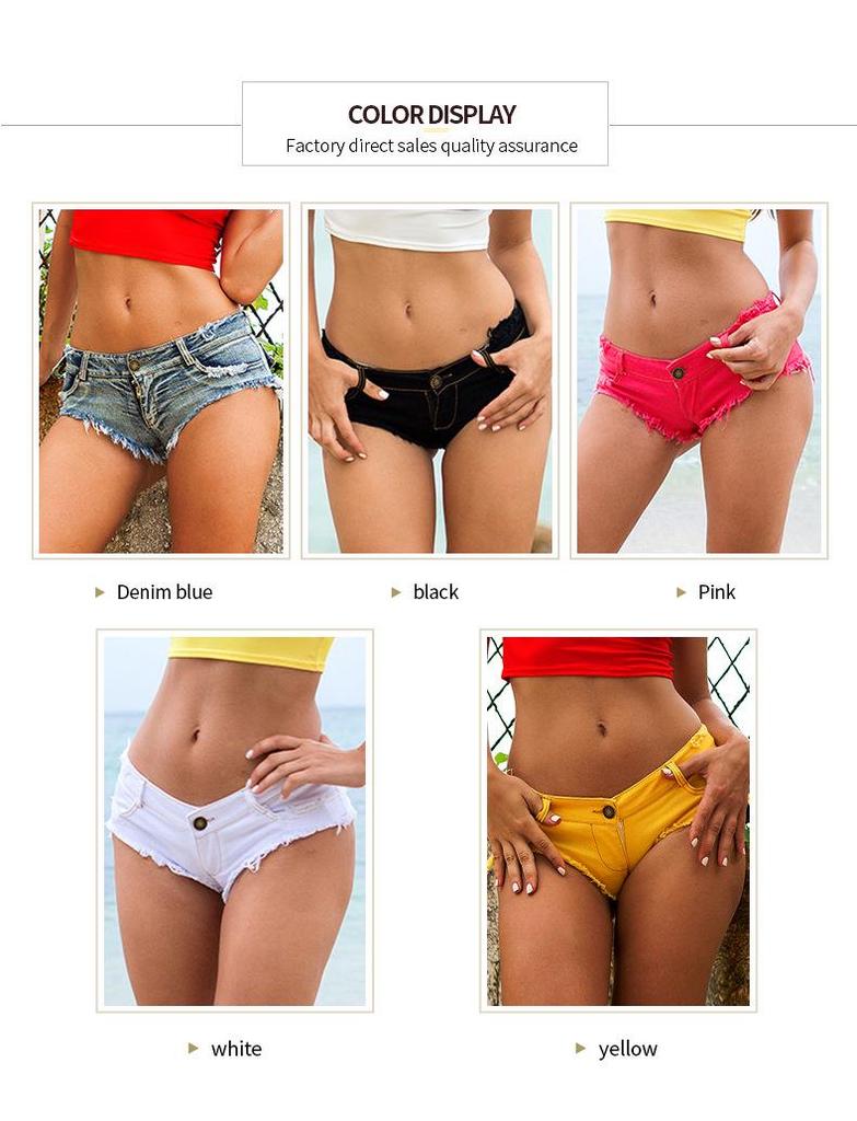 Summer Low-Waist Denim Shorts for Women - Sexy Nightclub Hot Pants DS Performance Wear