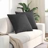 Sofa Cushions 2 Pieces Dark Grey 60 x 60 cm Corduroy Fabric