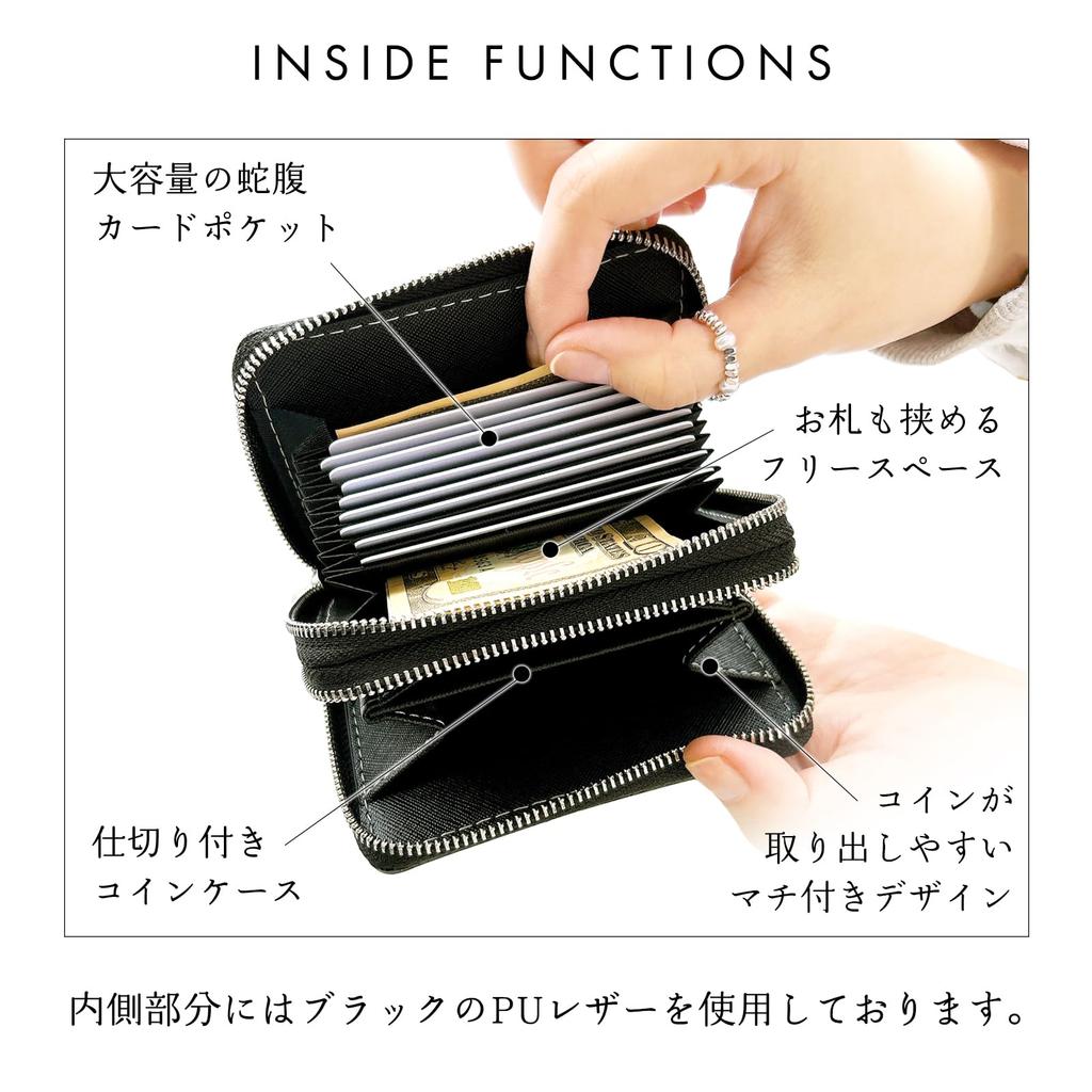 Leo&Aoi Genuine Leather Wallet with Double Zipper, Round Zipper, Accordion-Style Design, Card Slots, Bill Compartment, Coin Purse, for Men and Women,