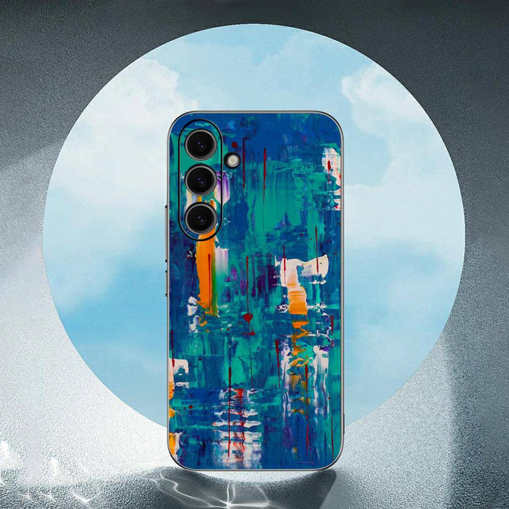 Fashion Colorful Pattern IMD Art For Samsung Galaxy S23 S24 S25 Ultra S22 Plus S21 Black Soft Case Waterproof Soft Case