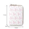 Cute Bow Print PU Leather Card Holder Multiple Slots Secure Zipper Coin Purse Small Wallet for Weekend Trips